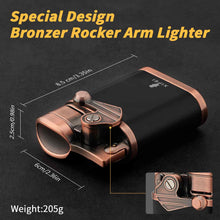 Load image into Gallery viewer, XIFEI 4 Jet Flame Torch Lighter with Cigar Stand, Windproof Rocker Lighter with Adjustable Flame, Refillable Butane Lighter for Smoking