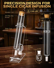 Load image into Gallery viewer, LIHTUN Cigar Flavor Aging Humidor Tube Gift with Display Stand, No Assembly Required, Borosilicate Glass Tube, Ball and Acrylic Stand, Desktop Cigar Humidor for Storage & Display
