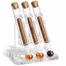 Load image into Gallery viewer, VALLUME Cigar Flavoring Tube Set with Foldable Acrylic Stand, 3 Borosilicate Glass Tubes & Aroma Glass Balls, Cigar Infuser for Flavor Aging & Display