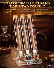 Load image into Gallery viewer, LIHTUN Cigar Flavor Aging Humidor Tube Gift with Display Stand, No Assembly Required, Borosilicate Glass Tube, Ball and Acrylic Stand, Desktop Cigar Humidor for Storage & Display