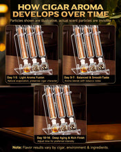 Load image into Gallery viewer, LIHTUN Cigar Flavor Aging Humidor Tube Gift with Display Stand, No Assembly Required, Borosilicate Glass Tube, Ball and Acrylic Stand, Desktop Cigar Humidor for Storage & Display