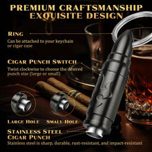 Load image into Gallery viewer, LIHTUN Portable Cigar Punch Cutter, Twist-Out Cigar Punch with 2 Sizes, Precision Cutting for Various Cigars