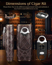 Load image into Gallery viewer, FANKAI Cigar Case with Cigar Cutter Cedar Wood Lining for 2-4 Cigars