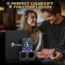 Load image into Gallery viewer, LIHTUN Scissors Cigar Cutter, Guillotine Cutter with Stainless Steel Iridescent Hollow Blades, Professional Cigar Accessories Gift