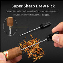 Load image into Gallery viewer, TISFA Cigar Draw Enhancer Tool, 3-in-1 Cigar Punch Set with Draw Enhancer Cutter and Twin Nubber, Ultra Sharp Stainless Steel Punch Cigar Cutters