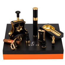 Load image into Gallery viewer, XIFEI Luxury Cigar Accessories Set 8 Pieces Cigar Cutter/Cigar Punch/Ashtray/Cigar tube/Cigar Lighter/Cigar Stand Smoking Gift Set