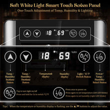 Load image into Gallery viewer, LIHTUN 35L Electric Humidor Cabinet with Lighting and Lock Holds Up to 250 Cigars, Thermoelectric Cooling, Variable Humidity and Temperature Controls, Digital Display, 4 Removable Cedar Wood Drawers Shelves
