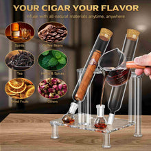 Load image into Gallery viewer, LIHTUN Cigar Flavoring Tube Set, Borosilicate Glass Tubes, Balls and Acrylic Stand, Portable Cigar Humidor Gift Set for Flavor Mellowing, Storage and Display
