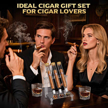 Load image into Gallery viewer, LIHTUN Cigar Flavoring Tube Set, Borosilicate Glass Tubes, Balls and Acrylic Stand, Portable Cigar Humidor Gift Set for Flavor Mellowing, Storage and Display
