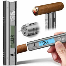 Load image into Gallery viewer, XIFEI Digital Cigar Humidity Tester, Portable Cigar Humidity Meter with LCD Display, Built-in Stand &amp; Stopwatch, Accurate Moisture Tester for Cigars
