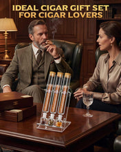 Load image into Gallery viewer, LIHTUN Cigar Flavor Aging Humidor Tube Gift with Display Stand, No Assembly Required, Borosilicate Glass Tube, Ball and Acrylic Stand, Desktop Cigar Humidor for Storage &amp; Display
