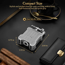 Load image into Gallery viewer, XIFEI Classic Flint-Wheel Cigar Lighter, Adjustable Dual Jet Flame, Windproof &amp; Refillable Butane Lighter with Fuel Window, Unique Cigar Gift for Men Women
