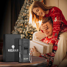 Load image into Gallery viewer, KEJIAR 4-in-1 Cigar Lighter, 2 Jet Flame Refillable Butane Torch Lighter, 3-Size Cigar Punch Cutter, Nubber &amp; Stand, Ideal Gift for Men
