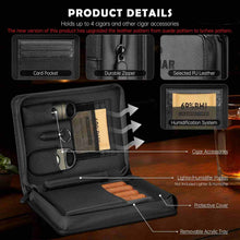Load image into Gallery viewer, KEJIAR Travel Humidor Case with Cigar V Cutter, Straight Cigar Cutter, Cigar Punch, Cigar Humidifier Pack
