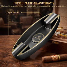 Load image into Gallery viewer, XIFEI Cigar Ashtray with 2 Holders, Portable Ashtray for Indoor Outdoor, Stylish Ashtrays for Office, Bar, Patio and Home Use
