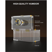 Load image into Gallery viewer, TISFA Acrylic Cigar Humidor with Humidifier and Hygrometer, Desktop Cigar Case Box That can Hold About 15-20 Cigars
