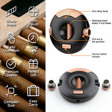 Load image into Gallery viewer, XIFEI Cigar Cutter V-Cut Guillotine Stainless Steel Scissors Cigars Clippers Sharp Blade Built-in Cigar Punch Ergonomic Design Perfect Cigar Accessory Tool with Gift Box

