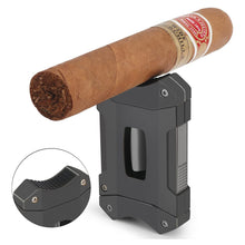Load image into Gallery viewer, TISFA Cigar Cutter V-Cut, Stainless Steel Guillotine Sharp Cut Blade with Cigar Stand
