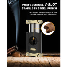 Load image into Gallery viewer, XIFEI Cigar Cutter, Stainless Steel V-Cut Cigar Cutter Built-in Cigar Puncher
