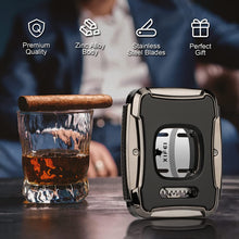 Load image into Gallery viewer, XIFEI Cigar Cutter Guillotine Stainless Steel with Spring-Loaded Release, Cutting Up to 60 Ring Gauge Cigars
