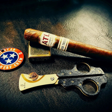 Load image into Gallery viewer, XIFEI Cigar Cutter Scissors High-End Bronze Engraved Design
